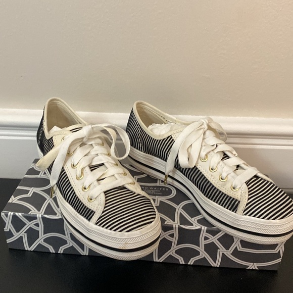 Keds X Kate Spade New York Triple Kick Striped Mesh Sneakers. Size 6.5 - Picture 2 of 9
